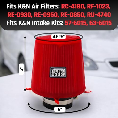 Image of FILTERWEARS Pre-Filter K148R For K&N RU-4740 RE-0930 RE-0950, 22-8033PK
