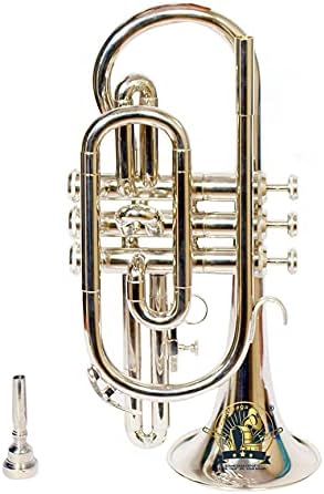 SOUND SAGA® Cornet 3 Valve BB Pitch Premium Brass Quality With Hard Case & Mouthpiece (NICKEL)