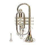 SOUND SAGA® Cornet 3 Valve BB Pitch Premium Brass Quality With Hard Case & Mouthpiece (NICKEL)