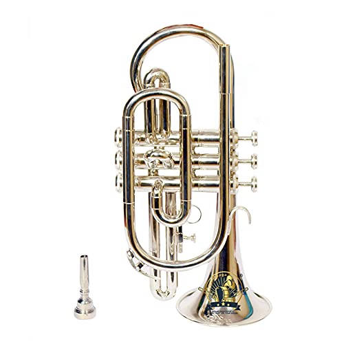 SoundSaga Sound SAGA Cornet à 3 valves BB Pitch, de qualité supérieure, avec embouchure et étui de transport (NICKEL) Cover