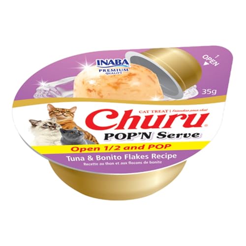 INABA Churu Pop'N Serve Jelly Cat Treat with Vitamin E & Taurine, 1.2 Ounce Cup, 8 Cups, Tuna & Bonito Flakes Recipe - image 5