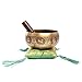 Tibetan Singing Bowl Set - Easy To Play Authentic Handcrafted For Meditation Sound Bowl Chakra Yoga Healing 4 Inches By Himalayan Bazaar (Gold & Green)