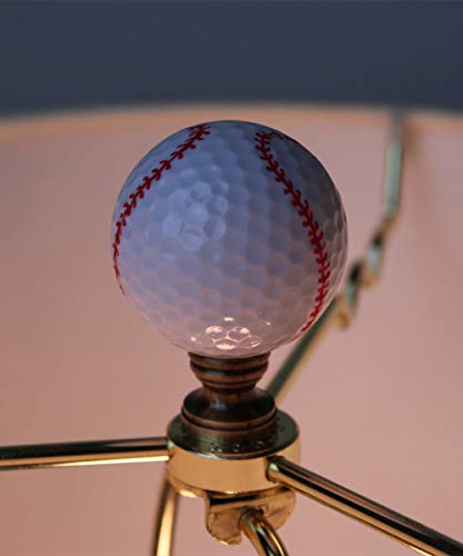 Image of Baseball Lamp Finial, White with Red Stitching 2.25 inchh