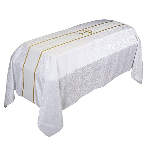 Trinity Church Supply Avignon Funeral Pall with Cross Embroidery Funeral Coffin Decorations Drapery for Memorial Cloth for Church and Burial Services, 6 ft x 10 ft