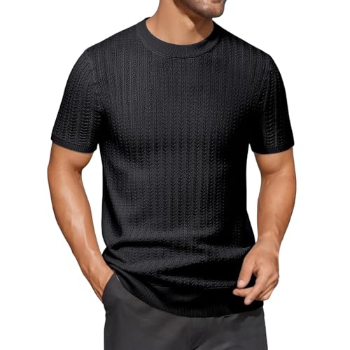 T-shirt de golf en tricot uni pour homme parfait du bureau au green de loisir