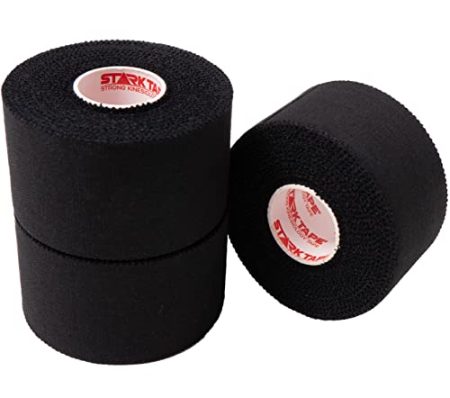 (3 Pack) Black Athletic Tape 1.5" X 45Ft Per Roll – Easy To Tear, No Sticky Residue Skin-Friendly. Very Strong Tapes For Athlete, Sport, Medical Trainers, First Aid Injury Wrap: Fingers Ankles Wrist #TOP23
