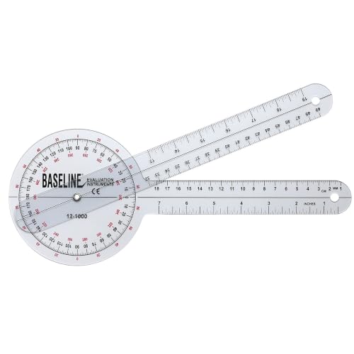 Baseline 12-1000HR Plastic HiRes 360 Degree ISOM Goniometer, 12" ...