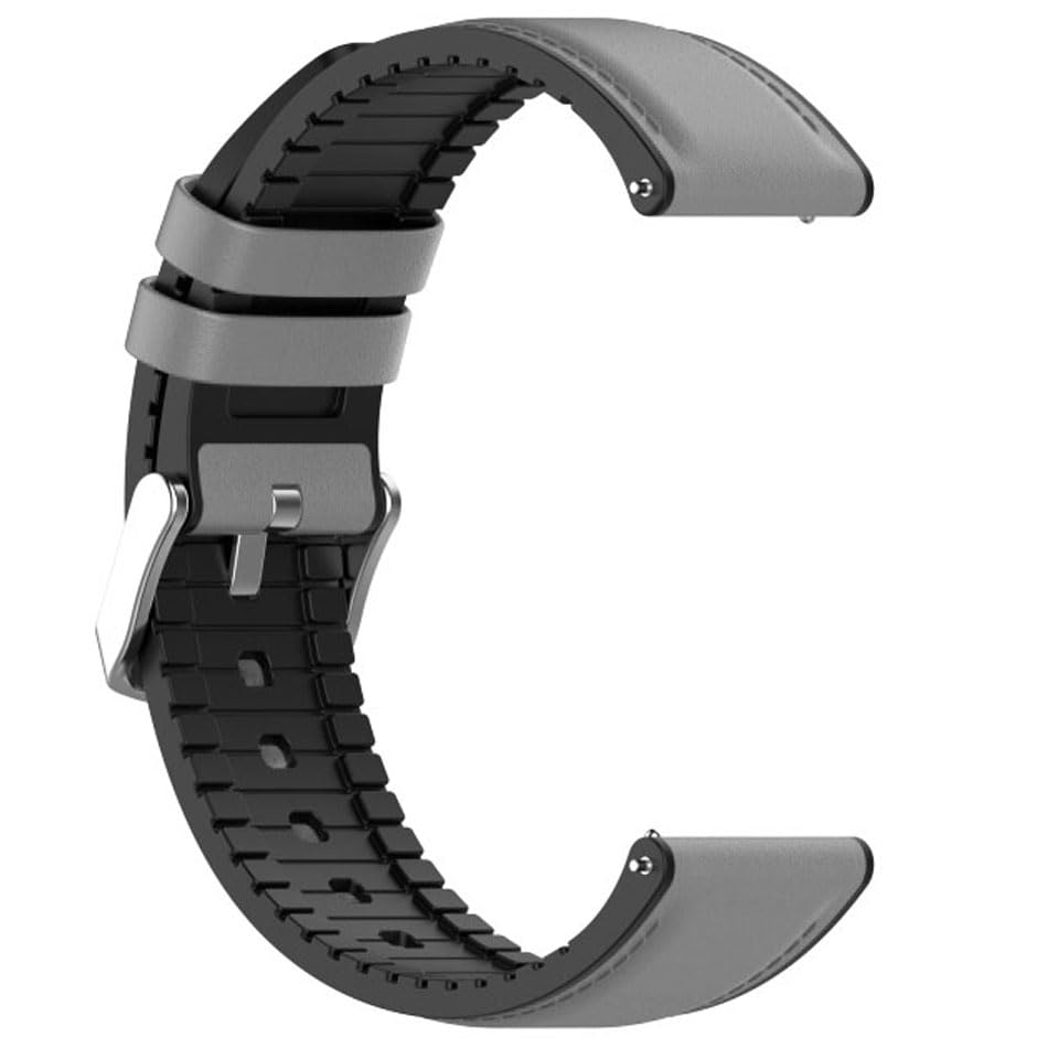Image of AONES 20mm Watch Strap Leather Silicone Belt Compatible for Timex Analog Twhg03Smu26 Smartwatch Hook Band