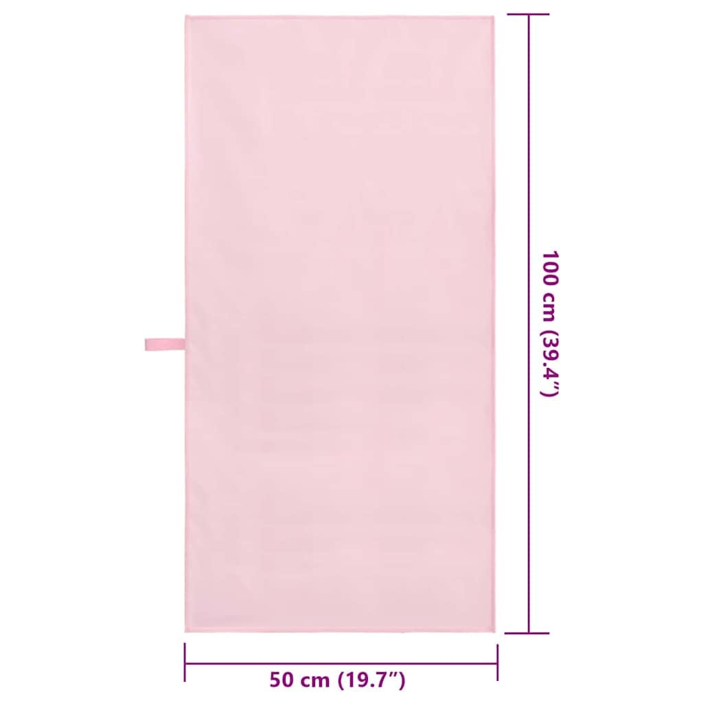 Sporthandtücher 2 Stück Rosa 100 x 50 cm aus Polyester und Polyamid, schnelltrocknend, saugstark, weich, ideal für Sauna, Fitnessstudio, Schwimmbad, Wellness, Strand und Bad