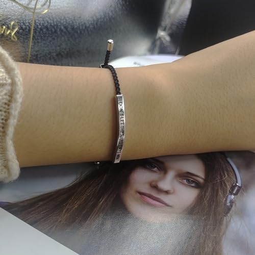 Choistily Dont Let The Hard Days Win Bracelet for Women Adjustable Handmade Braided Bracelet Stainless Steel Tube Engraved Inspirational Bracelet for Women Men Inspirational Jewelry Gifts3