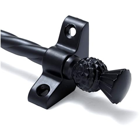 Candy Twist Quality Stair Rods 3/8" x 28.5" Wrought Iron Rope bar Thistle Finial Cover