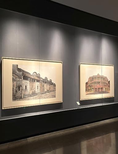 Adjustable Ceiling Picture Hanging System with Steel Cables – Top Mount & Recessed Gallery Rail for Artwork, Canvas Display (2 Hooks, 200cm/78in)