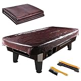 Leather Pool Table Cover - Billiards Pool Table Accessories Set, Premium Leather Cover & 2 Rail Brush Set, Billiard Table Cover and Brush Kit ,Pool Table Cover for 7Ft/ 8Ft/ 9Ft (8Ft)
