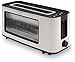 Produktbild Team Kalorik Langschlitz-Toaster mit Glassichtfenster, Infrarot-Heiztechnologie, Separater Brötchenaufsatz, Integrierte Krümelschublade, 1100 W, Creme-Weiß, TKG TO 1012 KTO