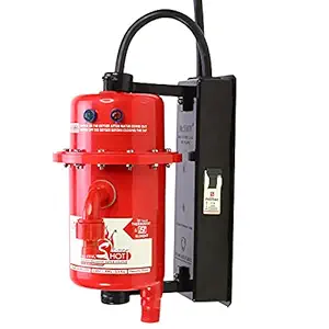 Mr.SHOT MAX (Fitted with MCB) Instant Running Water Heater ABS Plastic, Auto Cut Off and Manual Reset, Inlet and Outlet Thread (RED COLOR)