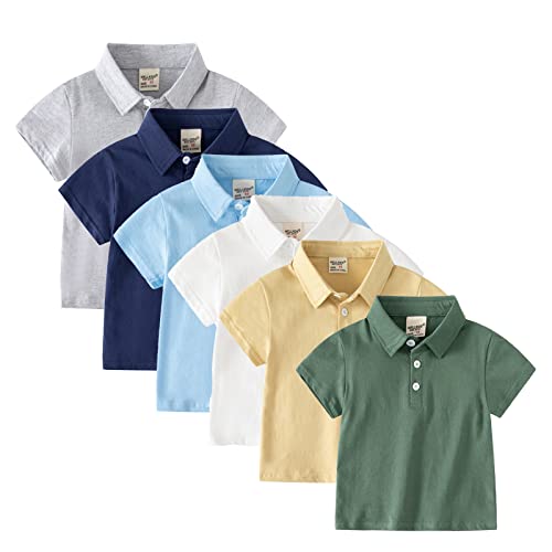 The 𝐂hildren's 𝐏lace Baby Boys Kids Toddler Boys Short Sleeve Pique Polo Uniform T-Shirt Tops Summer Clothes