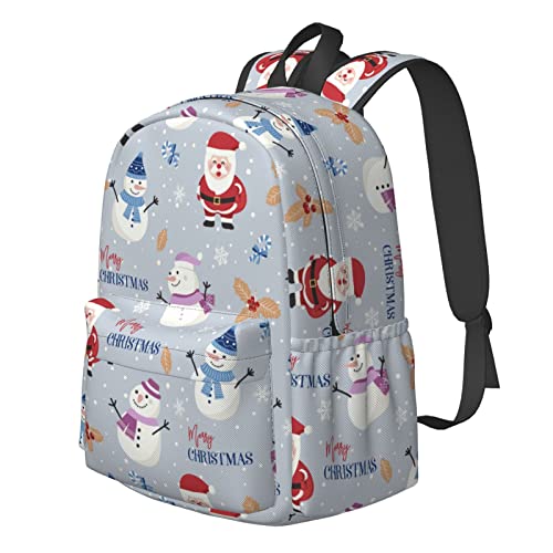 Sac à dos Noël 17 pouces bonhomme de neige et Père Noël pour ordinateur