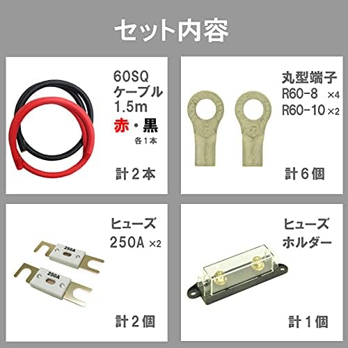 インバーター保護用ヒューズ付ケーブル】SP700-148/248ヒューズ