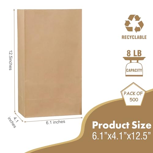 Perfect Stix 8lb Brown Paper Kraft to go Bags - Bundle of 500ct by Perfect Stix - Image 2