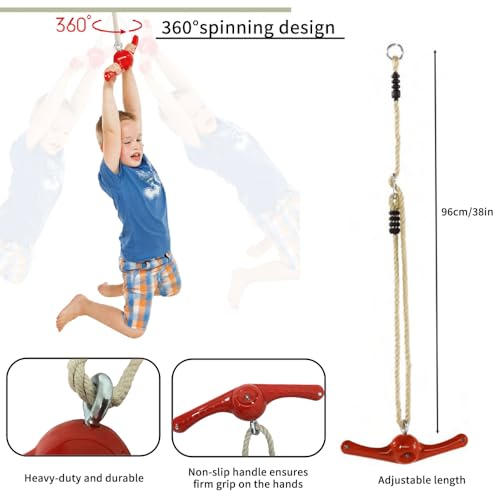 AMYESE Swing Spins - 360°Spinner Swing for Kids Boys Girls Indoor Outdoor Twister Activity, Flip Swings Toy for Children Teens Exercise, Build Body Strength, Basement Playground Backyard Fun, Blue - image 2