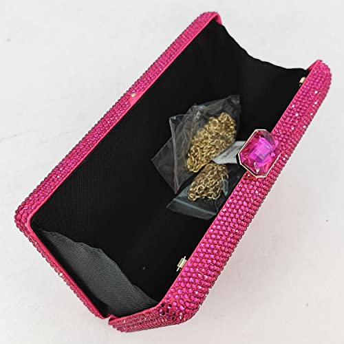Image of Boutique De FGG Crystal Evening Bags for Women Formal Party Box Clutch Wedding Rhinestone Handbags Bridal Clutch Purse,Mini