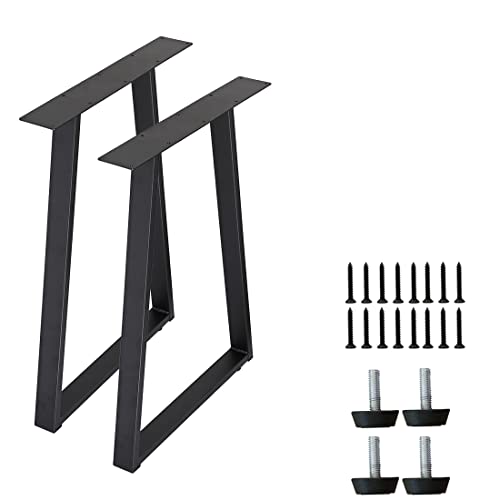 H JINHUI Trapezoid Table Legs Set of 2 Heavy Duty Bench Legs Industrial DIY Furniture Legs Coffee Table Legs with Screws for DIY Table Desk Breakfast Bar Stand Bench Office Table (W50cm X H71cm)