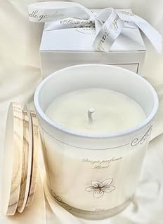 Bougies Parfumées Monoï, Cadeau à la cire d'olive Biodégradable, Parfum de Grasse, Mèche en coton, Longue durée 40Heures 200g