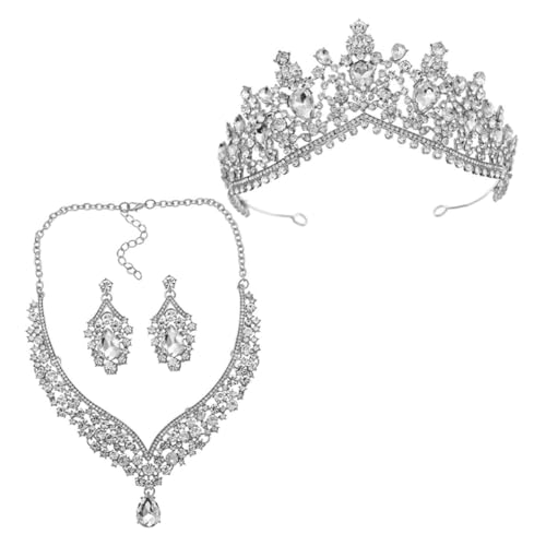 Conjunto de joyas para novia pendientes colgantes y collar elegante de circonitas