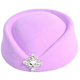 YROHGKPN 1 chapeau d'hiver chaud pour femme avec décorations en cristal, pour le bureau et les occasions formelles, cylindre d'hiver, Violet, M