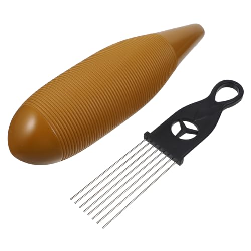 BESPORTBLE 1 Set Fish Shaped Guiro Musical Instrument for Beginners Durable Percussion with Scraper for present for Birthdays Holidays