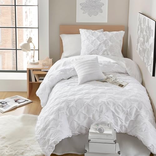 Comfort Spaces All Season Twin XL Comforter Set for Girls, 3 Piece, White - image 1
