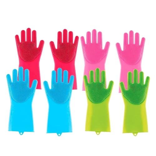 Luva Silicone Lava Louça Pet Carros Limpeza Multifuncional Antiderrapante Cores Sortidas Marca GP Lu