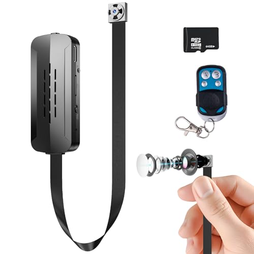 Tccbac 64GB Hidden Camera Mini Camara Espia,4K Mini Spy Cam,Small Nanny Cam,Remote-Controlled Portable Security Camera for Home Indoor Camera