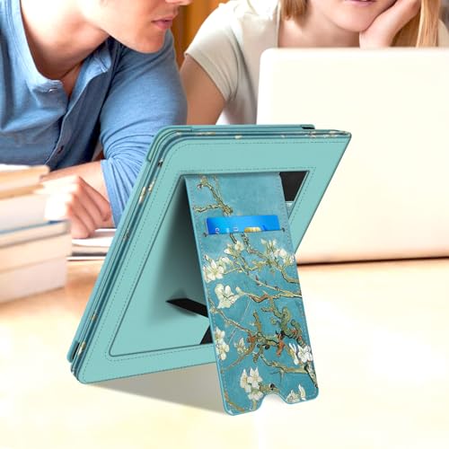 Fintie Hülle für 6 Kindle Paperwhite 2012-2018 (alle Alter 6 Zoll Kindle Paperwhite 5/6/7/10. Generation) - Ständer Case mit Handschlaufe und Auto Sleep/Wake, Mandelblüten