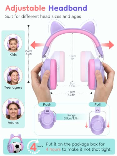 Image of Dr.meter Kids Ear Protection Ear Muffs: 32dB SNR Noise Cancelling Headphones for Kids, Adjustable Noise Reduction Hearing Protection for Autism Sensory, Fireworks, Concert w /Fun Stickers