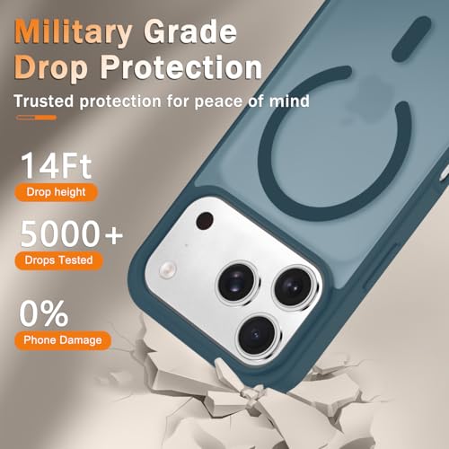 Image of YENAPOON for iPhone 17 Pro Max Case, Matte Magnetic Phone Cover [with 1 Screen Protector] [Support for MagSafe] [Shockproof Military Grade Protection] Translucent Frosted Back, Lavender Gray