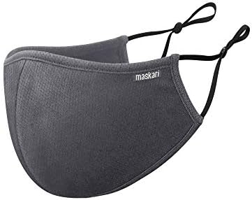 Reusable Face Mask | Face Masks Washable UK | 3 Layer Face Mask | HeiQ Viroblock | Breathable Face Mask | Sporty | Sizes for Men, Women, Teens & Kids | With & without Adjustable Ear loops | By Maskari