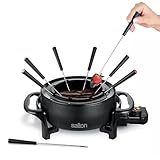 Salton - Electric Fondue Set with 2.8 Liter Non-Stick Bowl, 1000W, Black