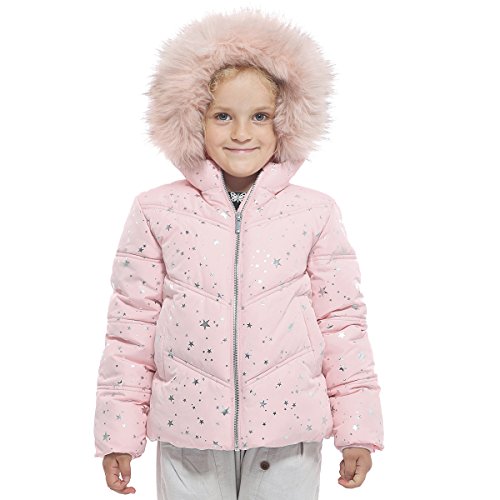 Rokka&Rolla Girls' Heavyweight Puffer Jacket Quilted Winter Coat with Hooded Faux Fur