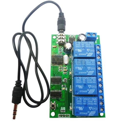 Ad22B04 Mt8870 4 Channel Relay Dtmf Tone Signal Decoder Controller Control Relay Module 12V Dc for PLC Smairt Home with 3.5Mm Cable New 2026 High for Reliable Electronic Component, Precision