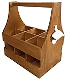 Madera estable: el portador de la cerveza está hecho de madera y mide aproximadamente 25,5 x 17 x 29 cm. Los compartimentos individuales tienen unas dimensiones de aproximadamente 8 x 8 cm. La canasta está pintada en un hermoso color marrón.