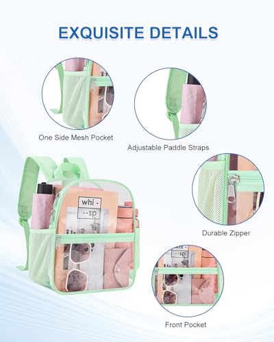 Image of Clear Backpack for Stadium Events, 12x12x6 Small Clear Plastic bag with Reinforced Straps for Game Security Festival Concert