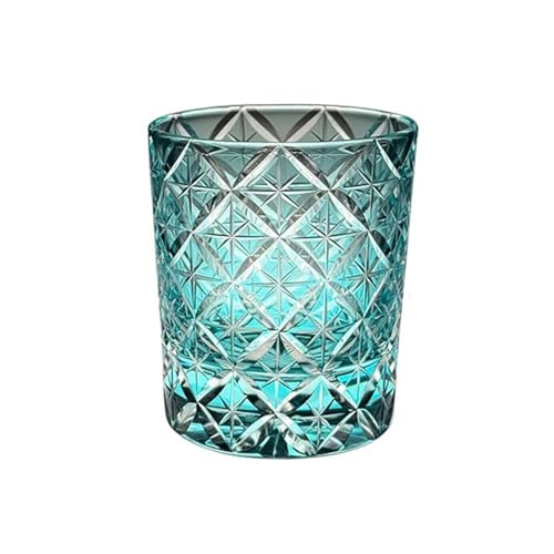 Whiskey Glass Crystal Spirits Cup Hand Carved Glassware High End Old Tumbler Lowball Cocktail Glasses Heavy Base Drinking Glasses Suitable For Vodka Beer Drinks For Home Bar Party 8.8oz (G-Purple)