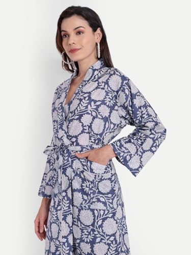 Image of Cotton Women Stylish Printed Kimono, Bath Robe,Night Wear Suit,Swim Wear, Night Dress, Beach Wear