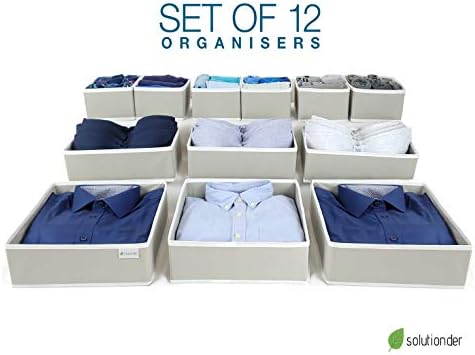 12 pcs Drawer Organiser Divider UK Large Drawer Divider Clothes Drawer Organisers Wardrobe Organiser Underwear Storage Drawer Dividers Draw Organizer Clothes Draw Organiser Tidy Bedroom Solutions