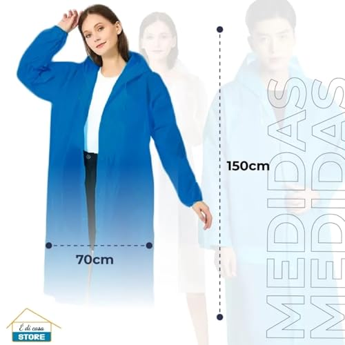 Capa de Chuva Unissex com Capuz, Impermeável, Reutilizável, para Passeios e Festas