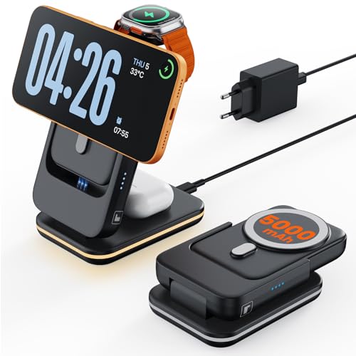 Station de charge pliable pour iPhone 17, solution 3-en-1 contre les câbles emmêlés