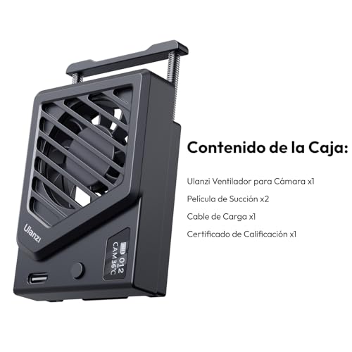 【Versión Actualizada】ULANZI Ventilador de Cámara con Montaje de Resorte, Sistema de Enfriamiento de Cámara Compatible con Sony/Canon/FUJIFILM/Nikon - imagen 6
