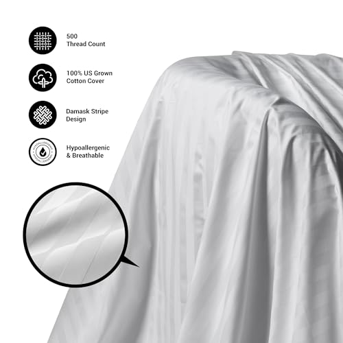 Beautyrest Luxury Goose Feathers Down Pillows Queen Size Set of 2, Hotel Collection Fluffy Bed Pillows, Medium Firm Hypoallergenic Pillow, 500 Thread US Grown Cotton Cover (20x28, Pack of 2) by Beautyrest - Image 2