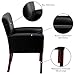 Flash Furniture Taylor LeatherSoft Upholstered Executive Side Reception Chair, Lobby Chair with Cushions and Padded Arms, Black